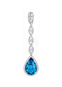 Серьги с топазом, бриллиантами из белого золота